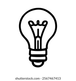 Light Bulb silhouette icon, Light Bulb line art, Light Bulb silhouette vector art illustration.