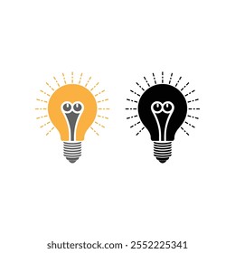 Light bulb silhouette icon vector template