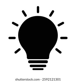 light bulb silhouette icon vector on white background