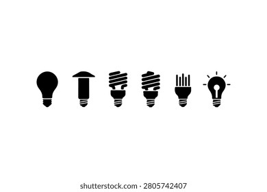Light Bulb Silhouette Vector Collection Set