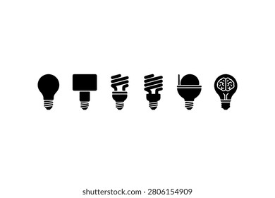 Light Bulb Silhouette Vector Collection Set