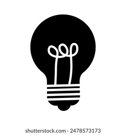 Light bulb silhouette. Vector flat illustration for website and banner design