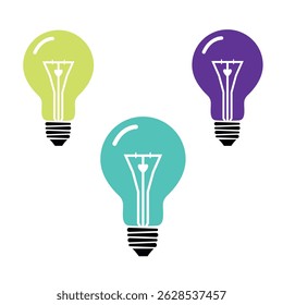 Silhuetas de lâmpadas elétricas de cor clara