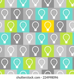 Light bulb silhouettes in a repeating square pattern - conceptual image for an idea (vector)