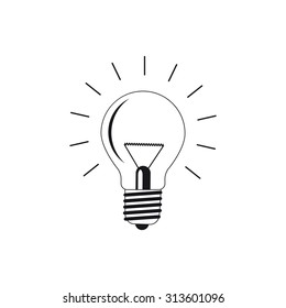 light bulb silhouettes vector illustration