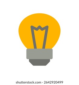 ilustração simples ícone plano da lâmpada