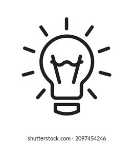 light bulb simple line icon