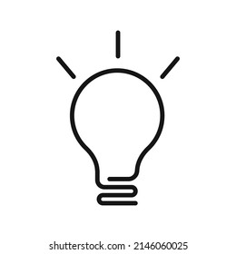 Das Symbol der hellen Glühbirne ist einfach zu umreißen. Ideen Vektorgrafik für UI und Grafikdesign.