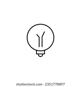 Light Bulb Simple Outline Symbol for Web Sites. Perfect for web sites, books, stores, shops. Editable stroke in minimalistic outline style