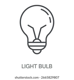 Light Bulb Simple Style Design Outline Symbol Illustration