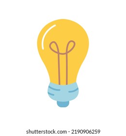 Light bulb, simple vector flat illustration on white background