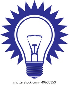 Light bulb simple vector icon isolated on white background