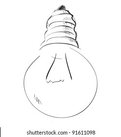 Light bulb sketch cartoon vector illustration