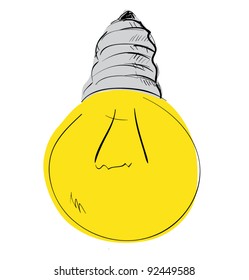Light bulb sketch cartoon vector illustration