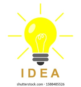 Light bulb sketch with concept of idea. Doodle hand drawn sign. Vector Illustration