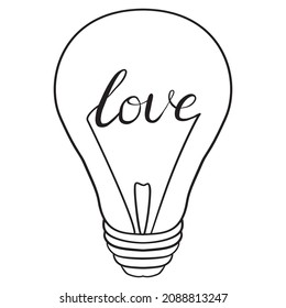 A light bulb sketch icon for the internet and mobile devices. A hand-drawn vector icon on a white background.