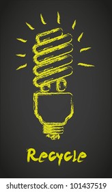 Light Bulb sketch on black background