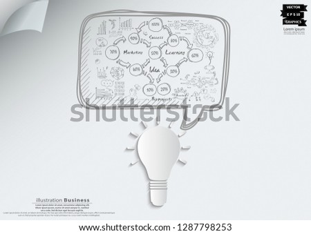 Light bulb with  Sketch  plan Business  icon various  - Creativity modern Idea and Concept illustration -Vector 