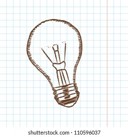 Light bulb sketch. Vector illustration.