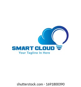 light bulb Smart cloud internet data logo design inspiration