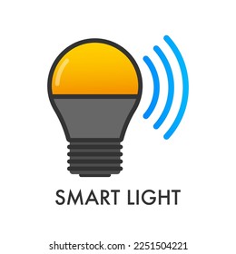 Light bulb. Smart light icon. Wireless communication technology. Vector stock illustration.