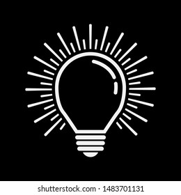 Light bulb, Solution symbol, lamp icon, idea. vector illustration 