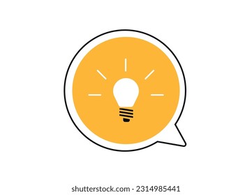 light bulb and speech bubble.
creative idea concept.