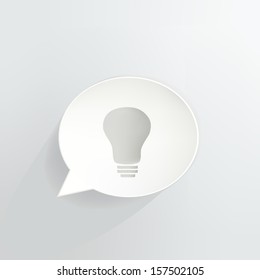 Light Bulb Speech Bubble Icon