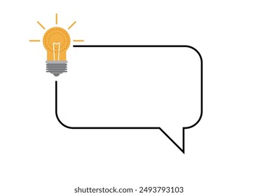 Light Bulb and Speech Bubble for a Quote or Headline Information. Idea or quick tip concept vector