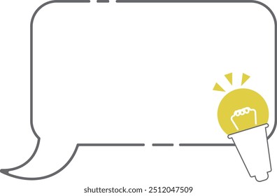 A light bulb speech bubble that represents a simple realization