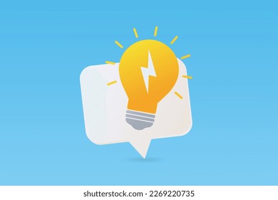 Light bulb in speech bubble vector