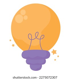 light bulb with stars over white