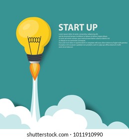 Light bulb start up , Start up Business,Business idea concept - vector illustration