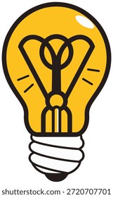 Adesivo da lâmpada. Ilustração de ideia criativa. Símbolo de inovação brilhante. Gráfico de inspiração. Ícone Eletricidade.