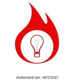 Light bulb stock vector icon illustration design
