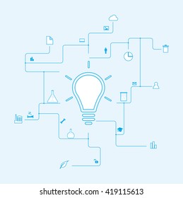 Light bulb strategy. Vector
