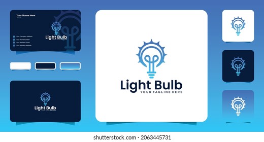 light bulb and sun logo and business card design