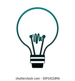 Light bulb symbol in blue lines
