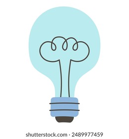 Light bulb, symbol of creativity, ideas, inspiration. Vector illustration on white background