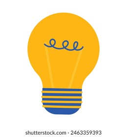 Light bulb symbol of creativity innovation inspiration invention and idea Hand drawn style.