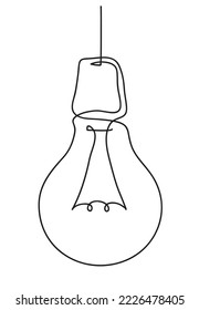 Light bulb symbol. Idea Concept. Continuous line art drawing. Hand drawn doodle vector illustration in a continuous line. Line art decorative design