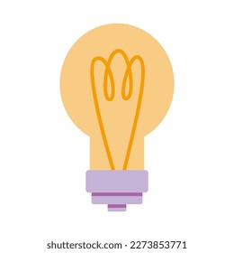 Light bulb, symbol of new idea, insight, cartoon style. Trendy modern vector illustration isolated on white background, hand drawn, flat design.