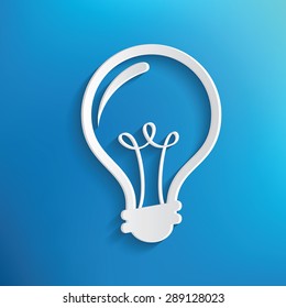 Light bulb symbol on blue background,clean vector