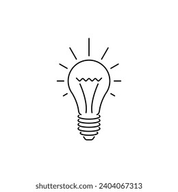 light bulb symbol on white background. outline light bulb. light bulb symbol for idea, innovation, production