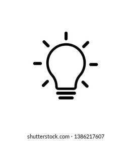 Light Bulb Symbol Outline Vector Stock Vector (Royalty Free) 1386217607 ...