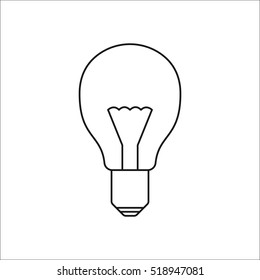 Light bulb symbol sign line icon on background