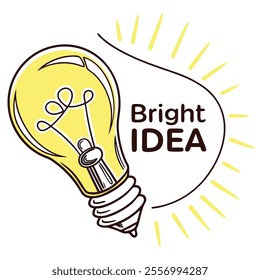 A light bulb symbolizes a bright idea, radiating creativity and inspiration.