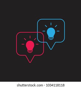light bulb talk symbol thin linked lines symbol vector 