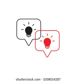light bulb talk symbol thin linked lines symbol vector 
