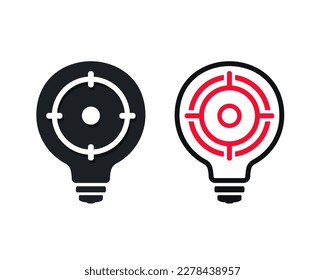 Light bulb target icon. Illustration vector